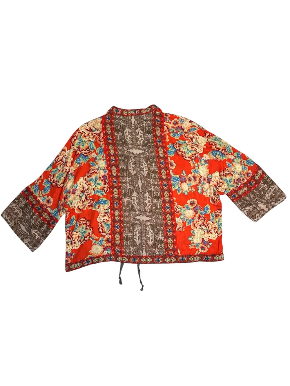 Free People Wildflower Orange Boho Kimono Jacket - Picture 5 of 9
